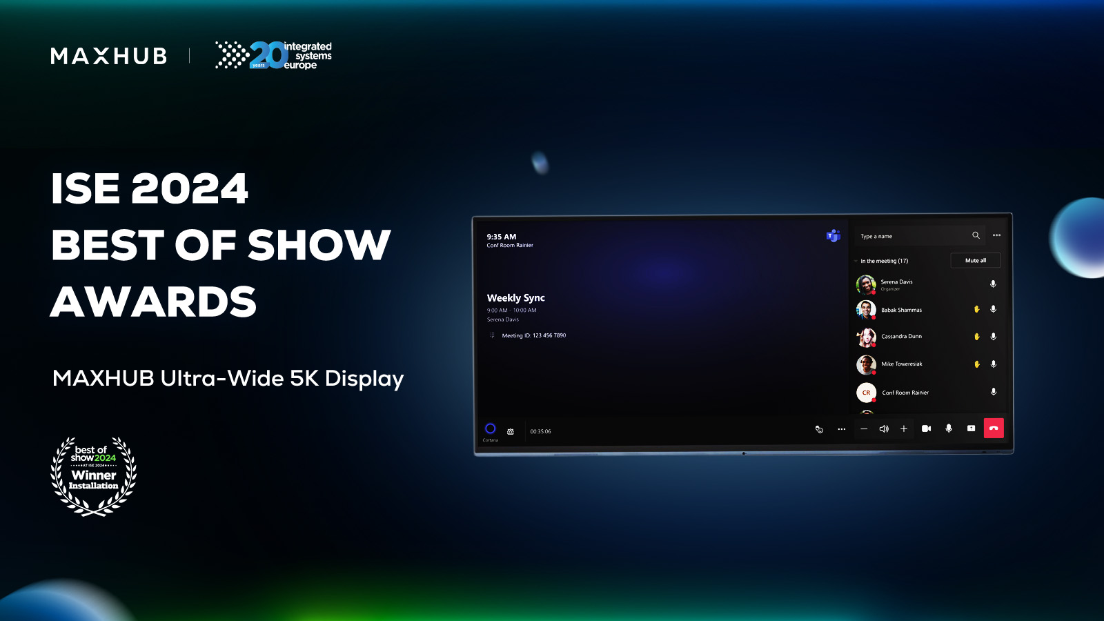 Màn hình MAXHUB Ultra-Wide 5K xuất sắc giành ngôi vương tại Giải thưởng Best of Show Awards tại ISE 2024!
