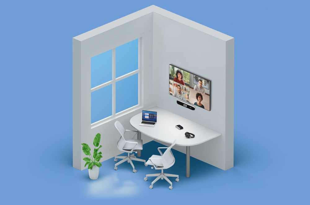 Giải pháp HP Poly cho phòng tập trung (1-3 người) - 2,4m x 2,4m