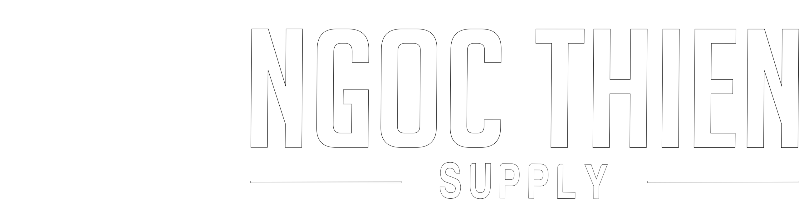 Logo Ngoc Thien Supply - Logo ngang, màu trắng