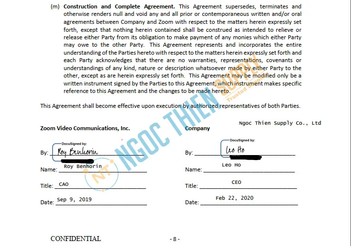 Hợp đồng ký kết hợp tác Zoom + Ngọc Thiên
