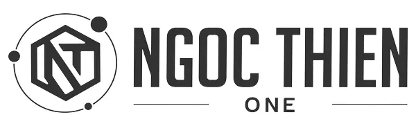 Logo Ngọc Thiên One - Phiên bản ngang, màu đen