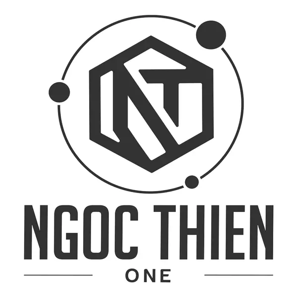 Logo Ngọc Thiên One - Phiên bản dọc, màu đen
