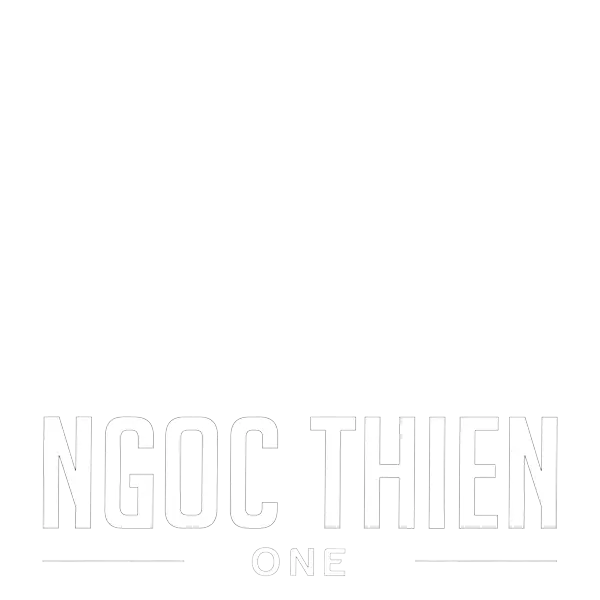 Logo Ngọc Thiên One - Phiên bản dọc, màu trắng