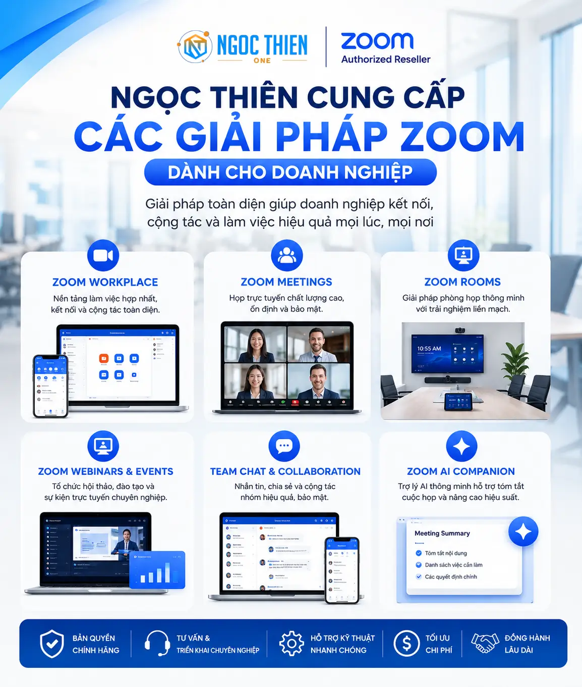 Ngọc Thiên cung cấp các giải pháp Zoom dành cho doanh nghiệp